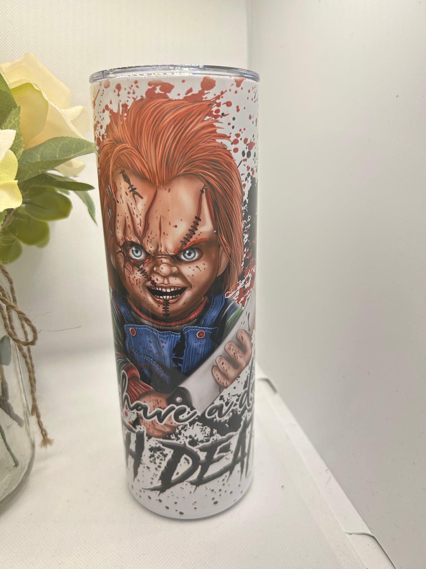 20oz Tumbler with a lid and straw